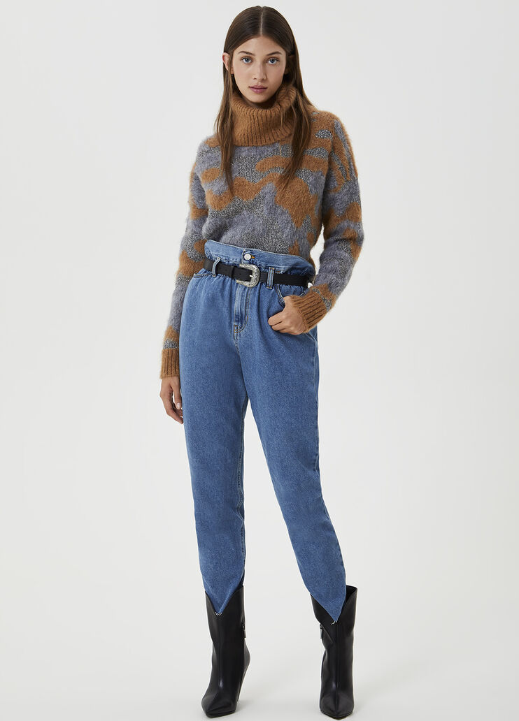 Mom fit jeans with belt Blue denim Liu Jo - large image number 3 Mom fit jeans with belt Blue denim Liu Jo - large image number 3