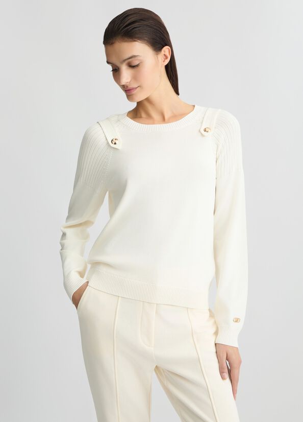 Pullover mit Knöpfen milchfarben Liu Jo - large image number 0