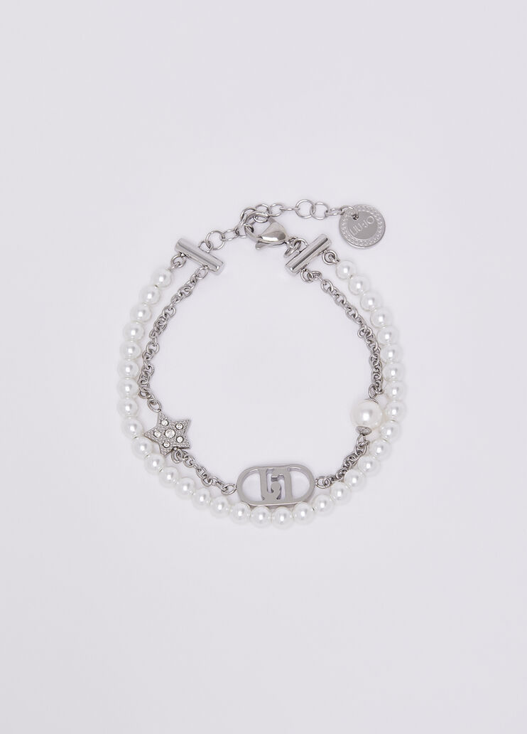 Bracciale multifilo con perle color argento Liu Jo - medium