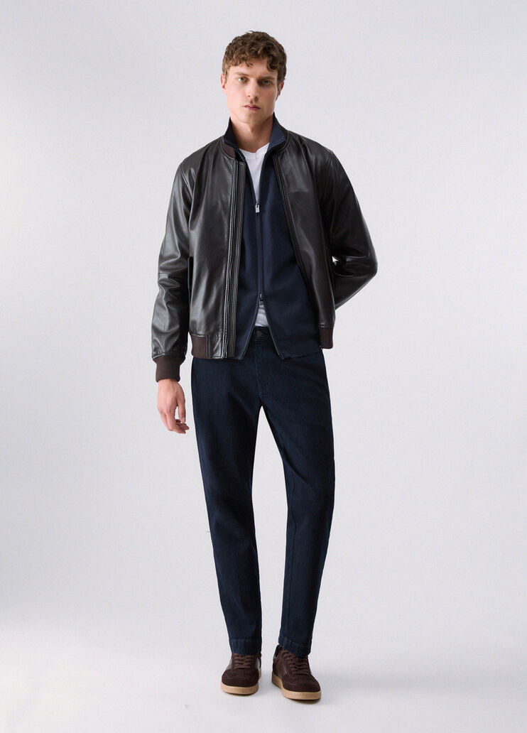 Bomber de cuero chocolate Liu Jo - medium