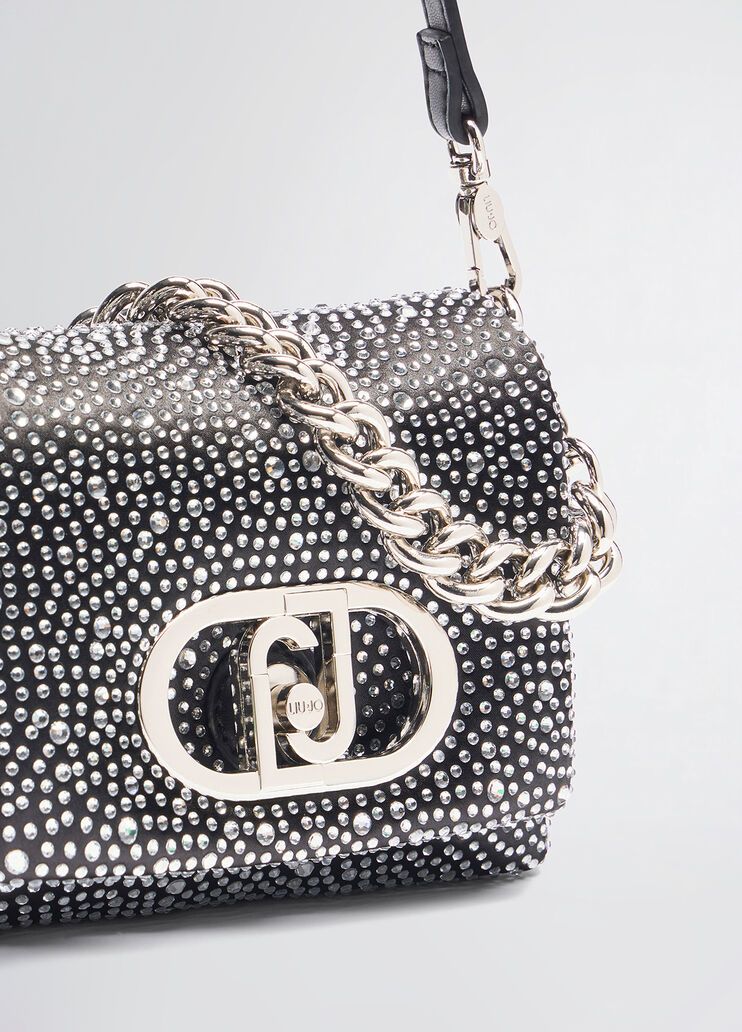 Small LaPuffy bag with rhinestones black Liu Jo - medium