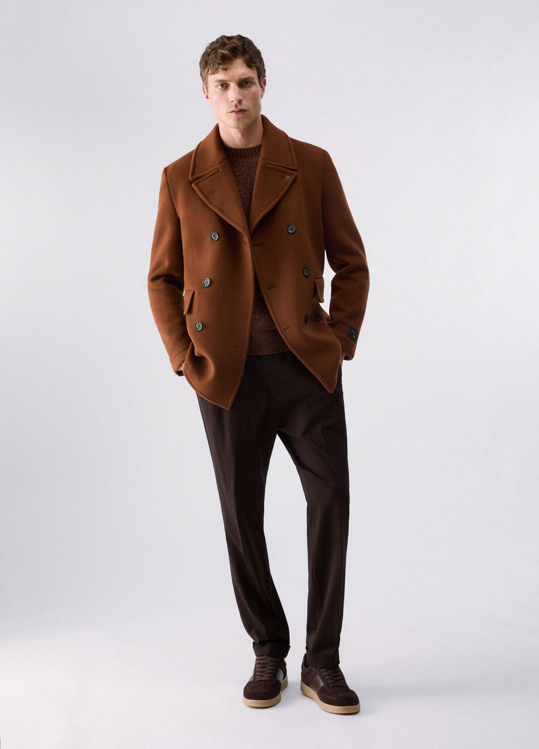 Coat caban in wool and cashmere brown Liu Jo - large image number 5