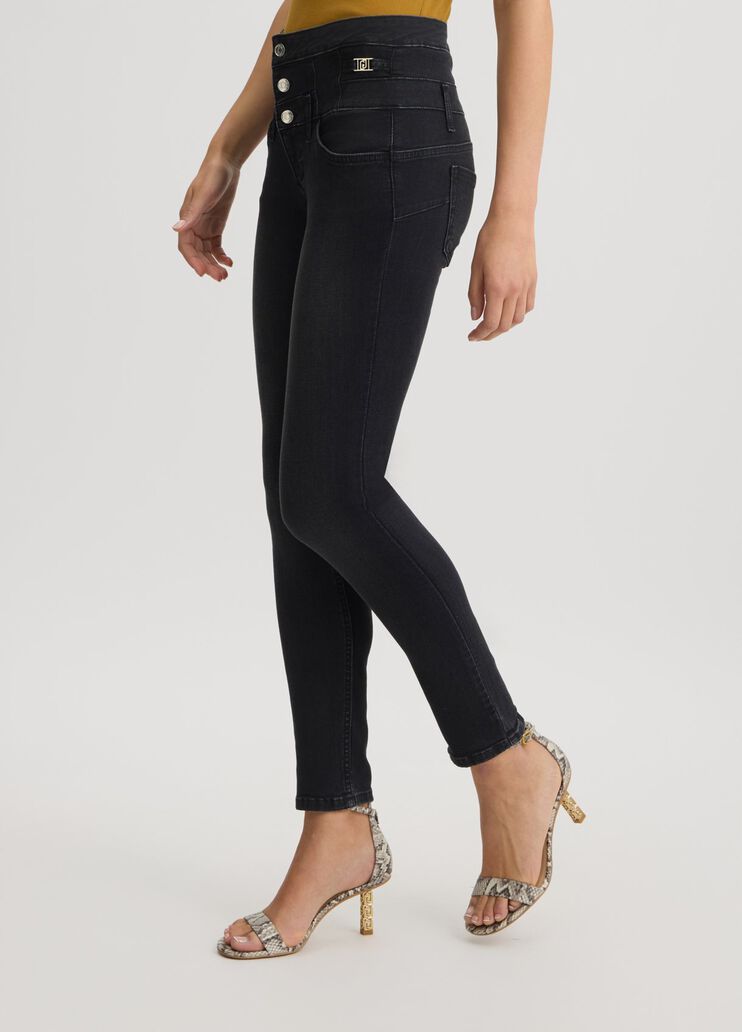 Black high-rise skinny jeans black denim Liu Jo - large image number 3 Black high-rise skinny jeans black denim Liu Jo - large image number 3