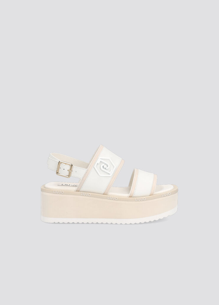 Platform sandals with logo white Liu Jo - large image number 0