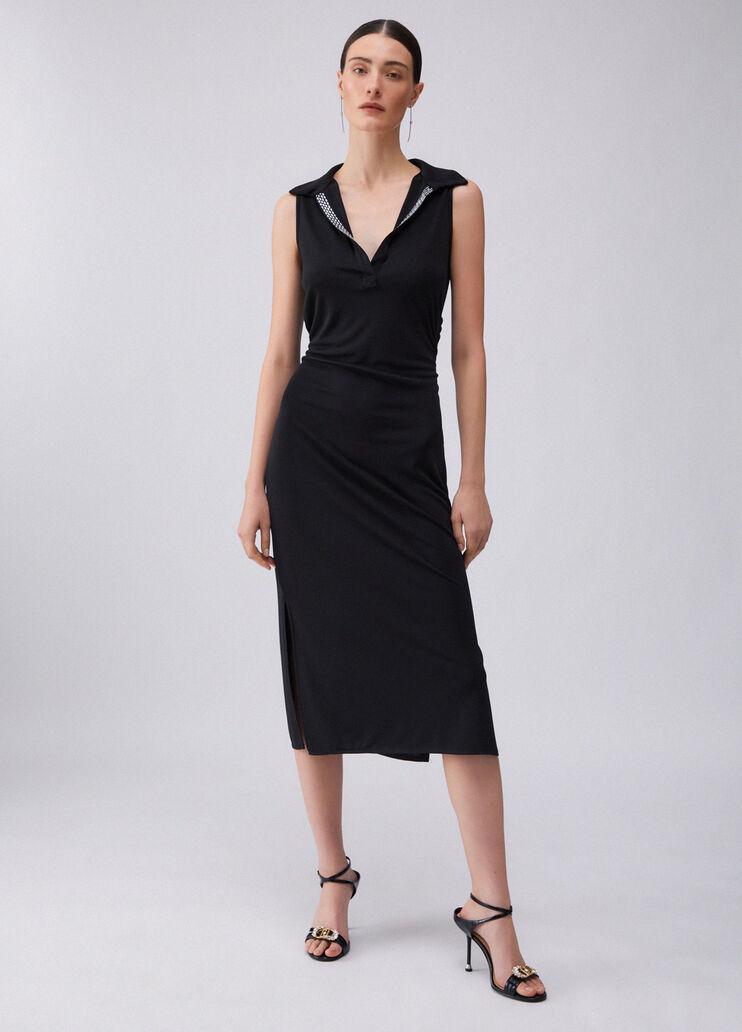 Midi dress with gemstones black Liu Jo - large image number 0