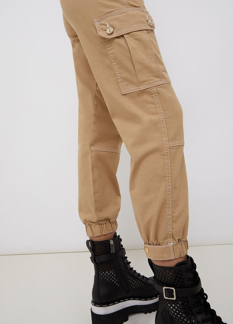 Cargo trousers with belt camel Liu Jo - large image number 2
