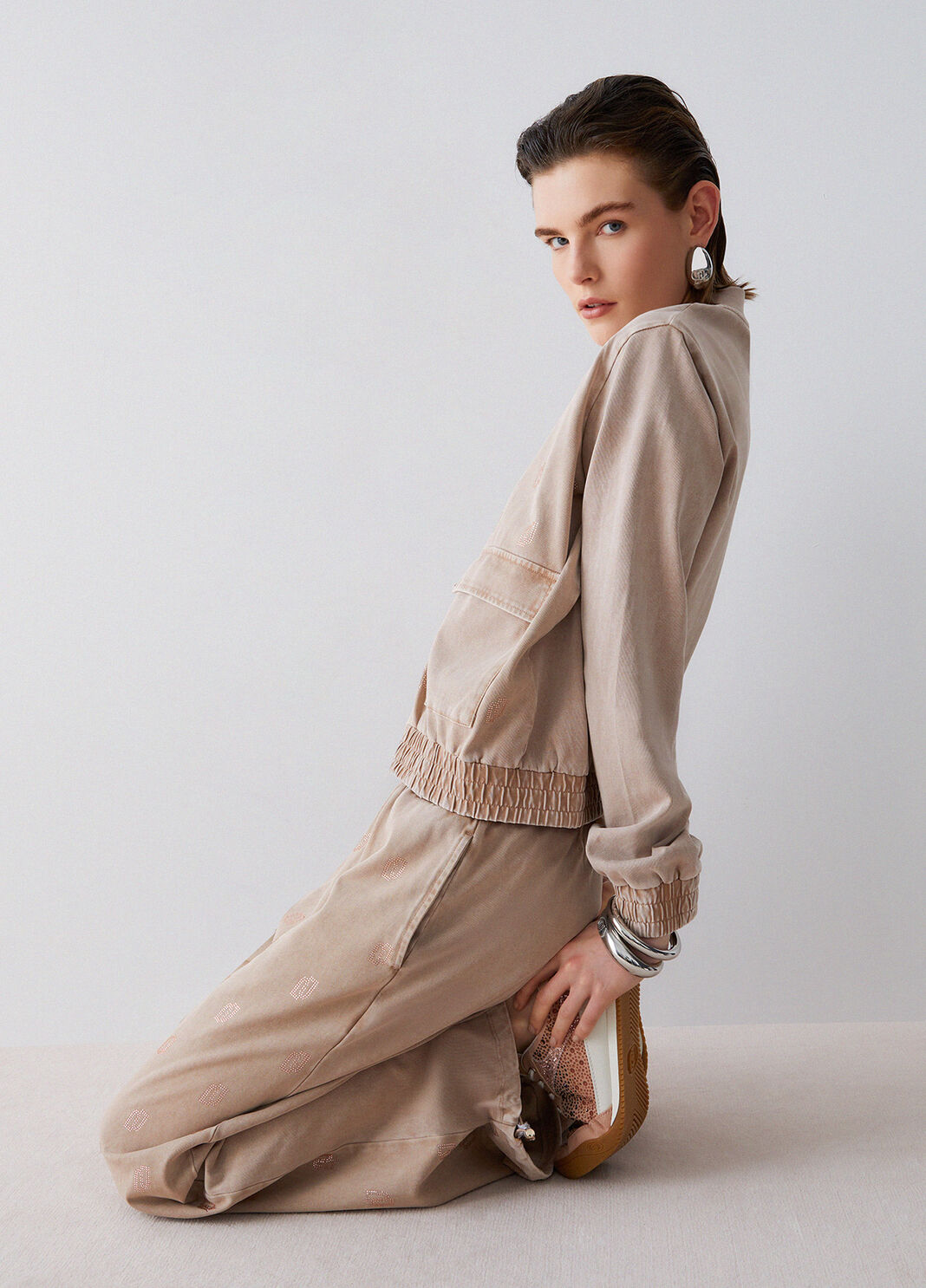 Faded jersey jacket beige Liu Jo - large image number 3