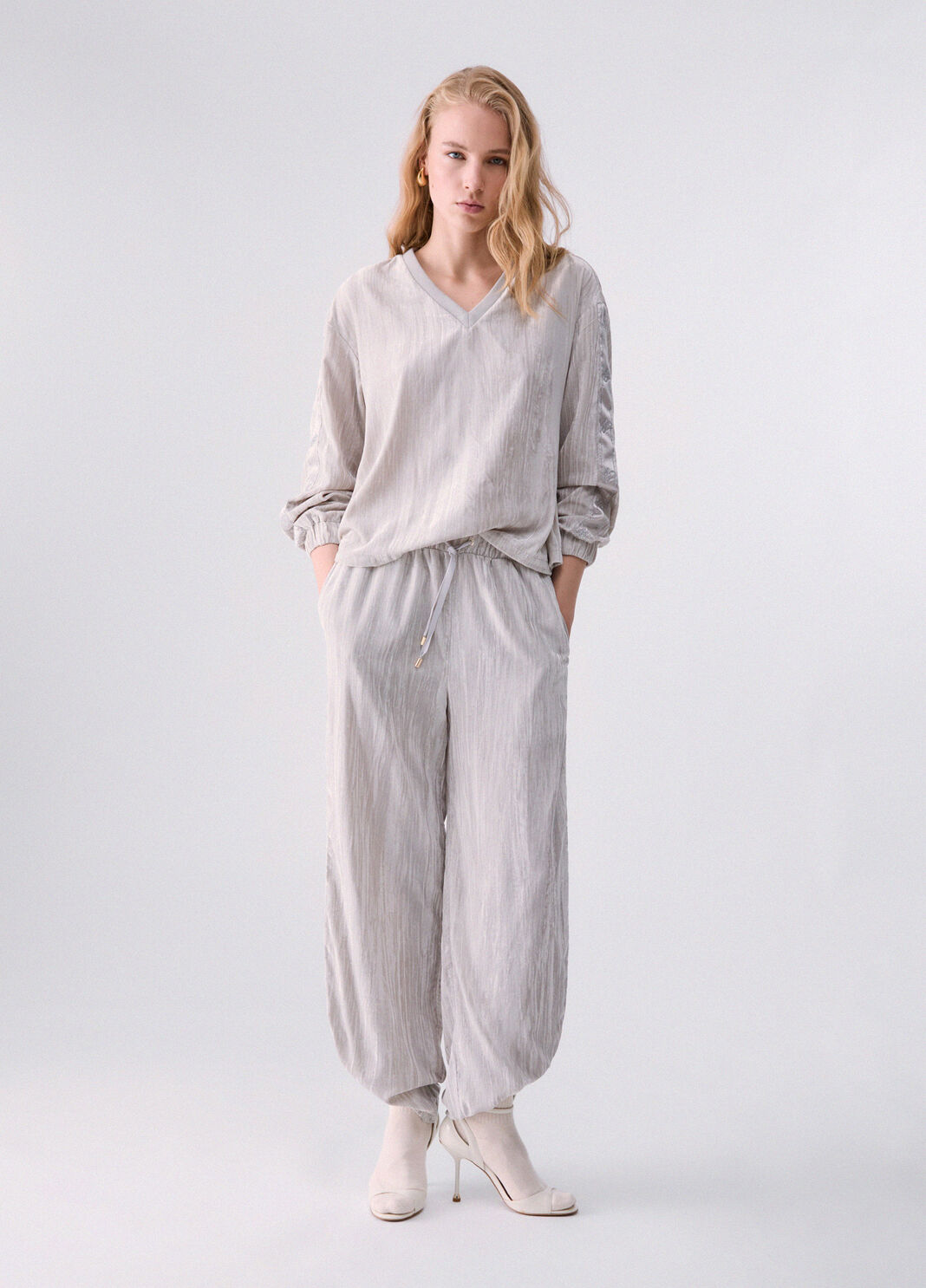Crinkle Velvet Pants white Liu Jo - large image number 5