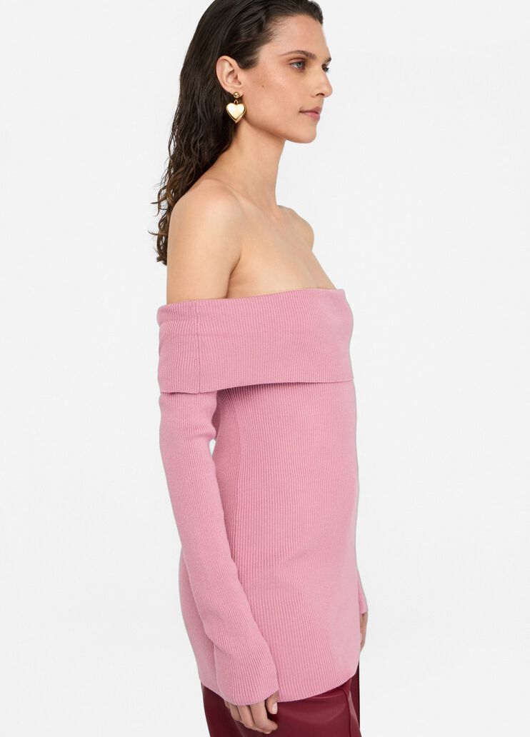 Off-the-shoulder jumper pink Liu Jo - large image number 3 Off-the-shoulder jumper pink Liu Jo - large image number 3