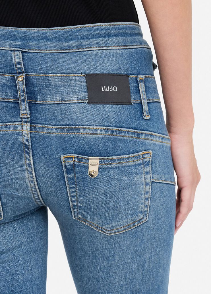 Skinny-Jeans mit hohem Bund Dunkles Denimblau Liu Jo - large image number 4 Skinny-Jeans mit hohem Bund Dunkles Denimblau Liu Jo - large image number 4