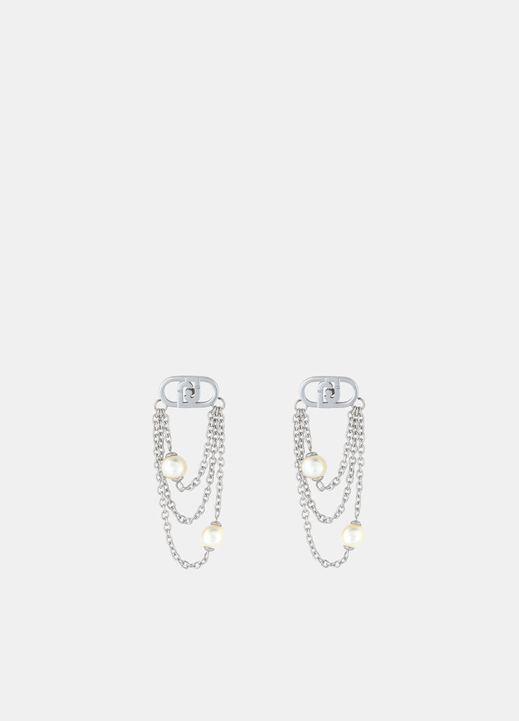 Drop earrings with logo silver Liu Jo - medium Drop earrings with logo silver Liu Jo - medium