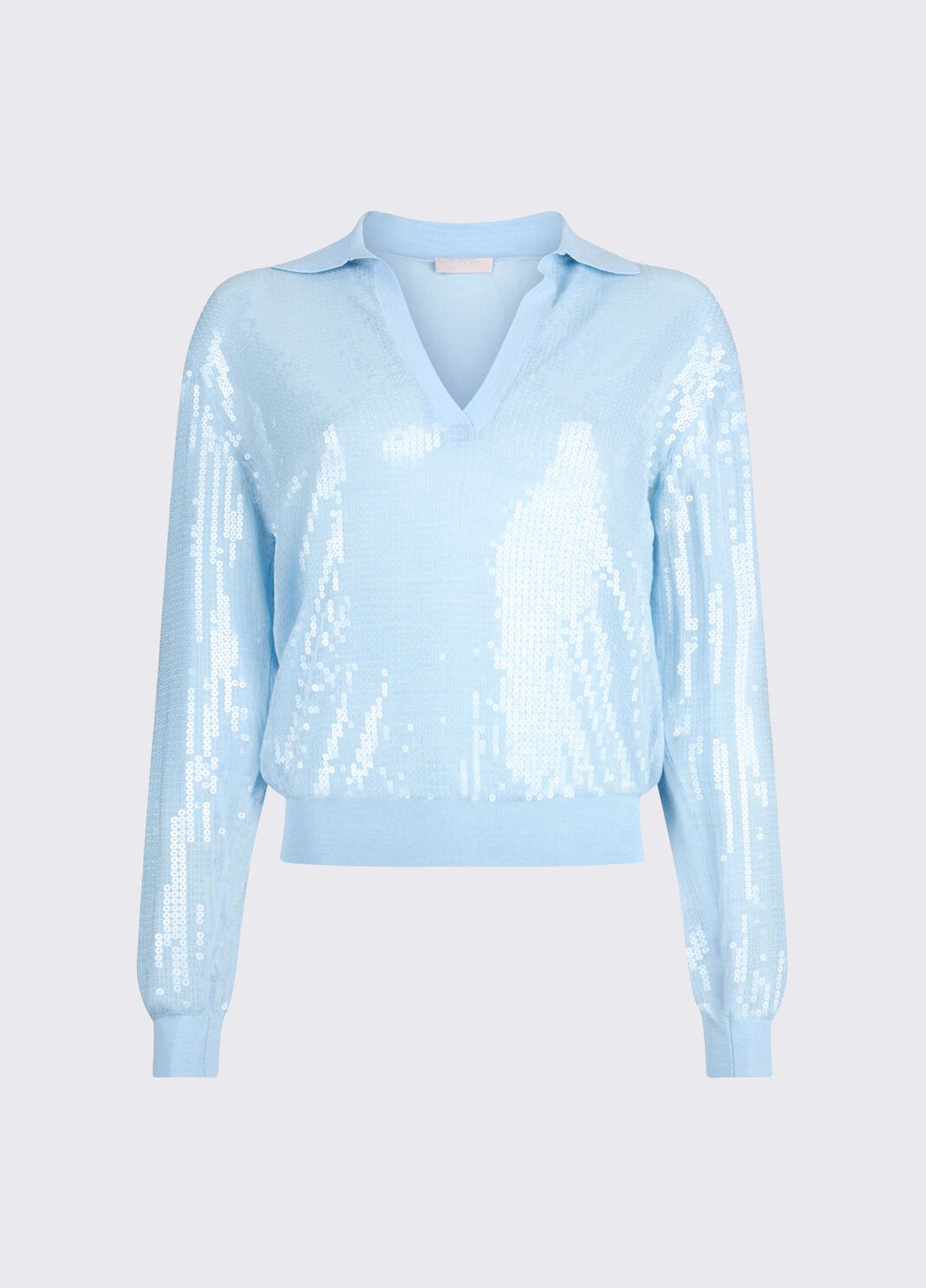 Maglia con paillettes azzurro Liu Jo - large image number 6