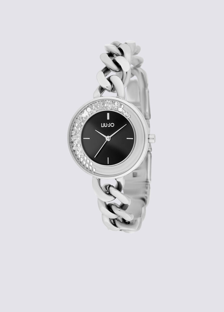 Steel watch with bejewelled chain silver Liu Jo - medium Steel watch with bejewelled chain silver Liu Jo - medium