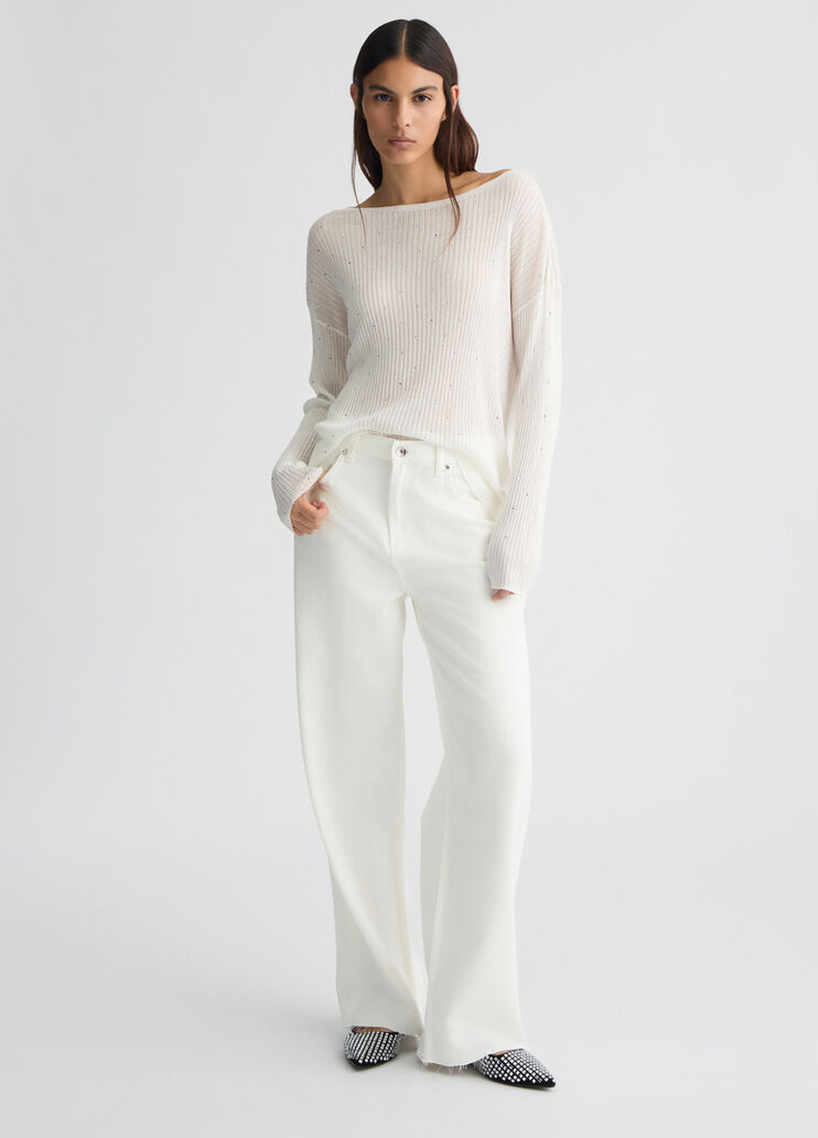 White jumper with rhinestones white wool Liu Jo - medium White jumper with rhinestones white wool Liu Jo - medium