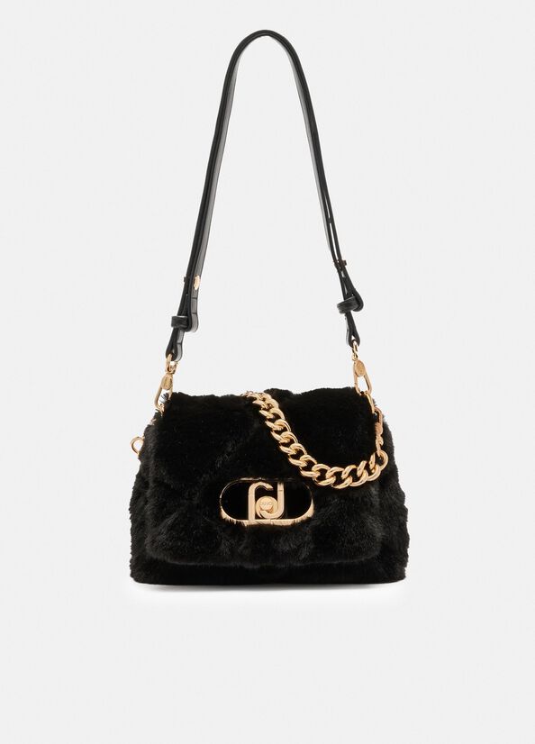 Small faux fur LaPuffy bag black Liu Jo - large image number 1