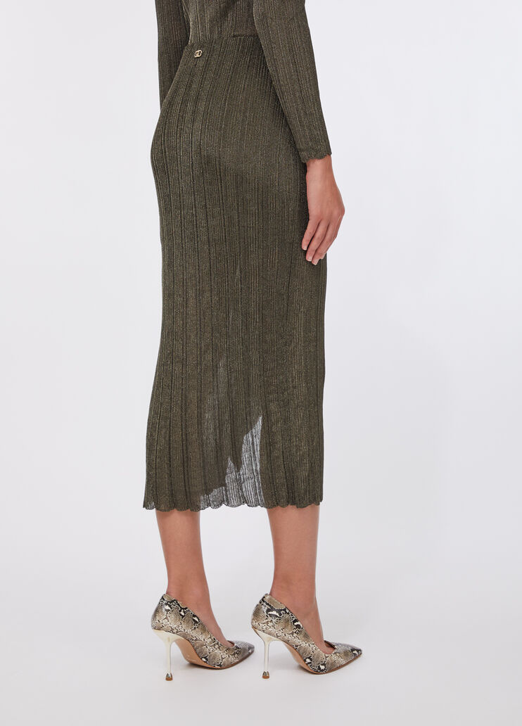 Jupe en maille Lurex® vert mousse Liu Jo - large image number 1