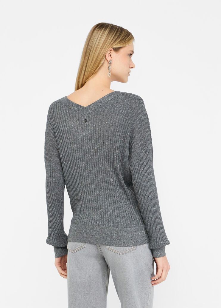 Pullover mit V-Ausschnitt Anthrazit Liu Jo - large image number 1