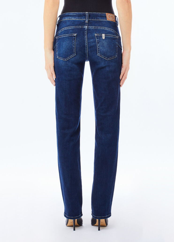 Slim-Jeans mit Rissen Dunkles Denimblau Liu Jo - medium