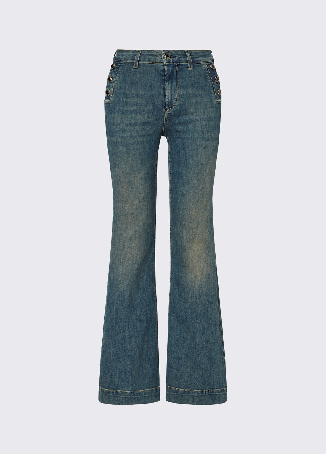Flare-Jeans mit Schmuckkn&ouml;pfen denimblau Liu Jo - large image number 6