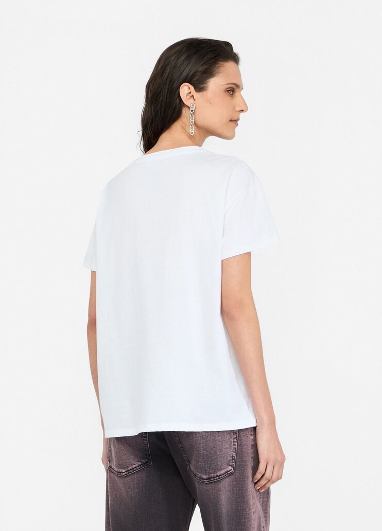 Printed T-shirt with rhinestones white Liu Jo - large image number 1 Printed T-shirt with rhinestones white Liu Jo - large image number 1