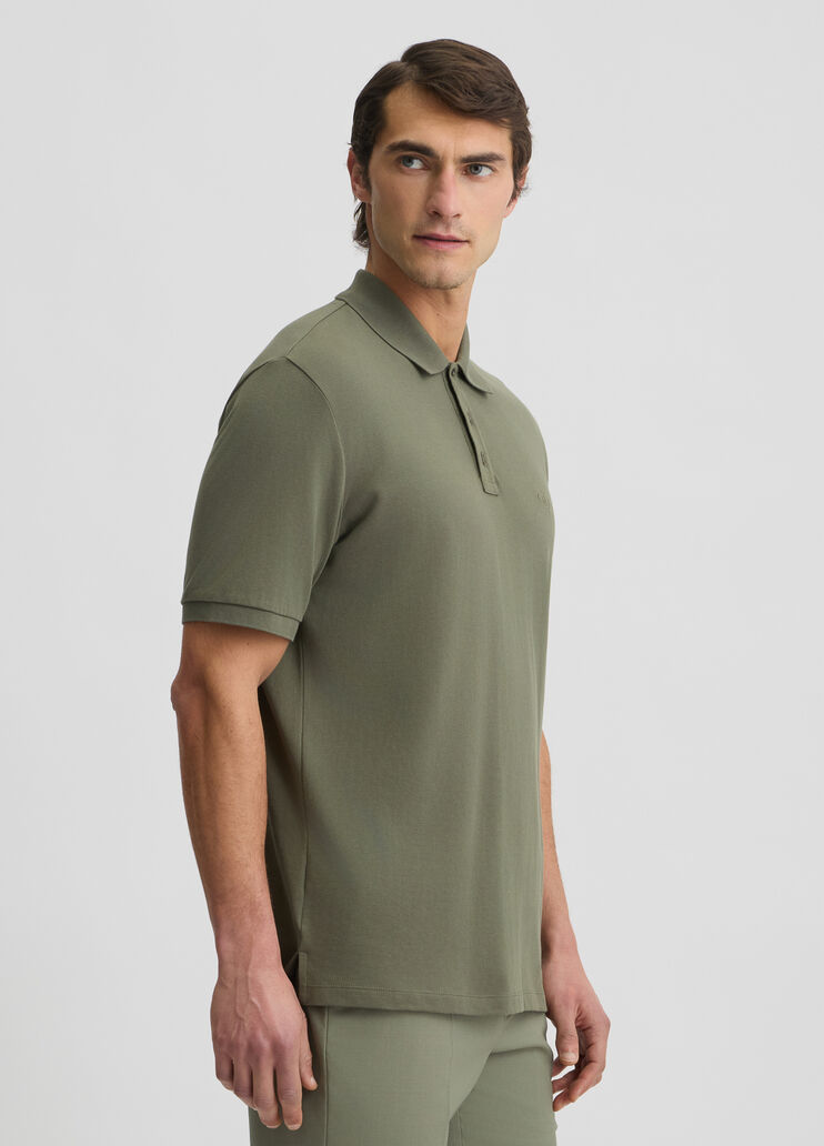 Cotton pique polo-shirt olive green Liu Jo - large image number 3 Cotton pique polo-shirt olive green Liu Jo - large image number 3