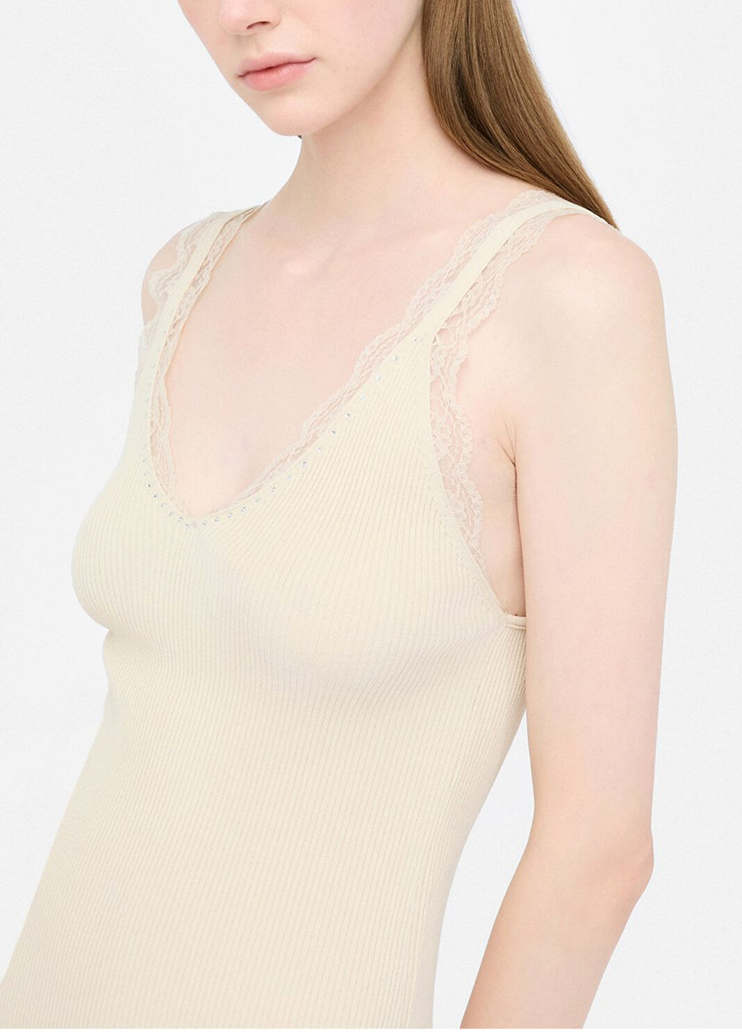 Short dress with lace details light beige Liu Jo - large image number 2