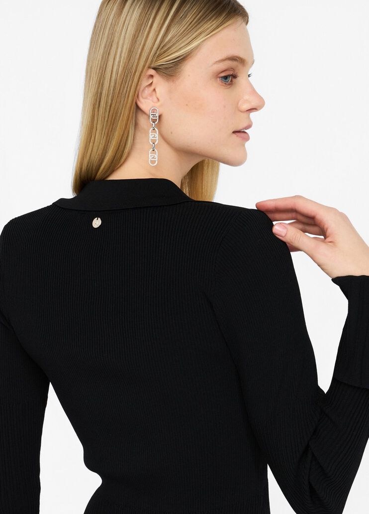 Short knit dress black Liu Jo - large image number 4 Short knit dress black Liu Jo - large image number 4