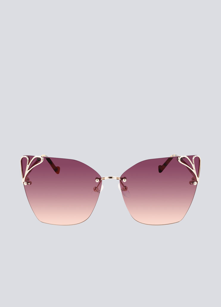 Butterfly sunglasses light gold coloured frame/purple lenses Liu Jo - large image number 0 Butterfly sunglasses light gold coloured frame/purple lenses Liu Jo - large image number 0