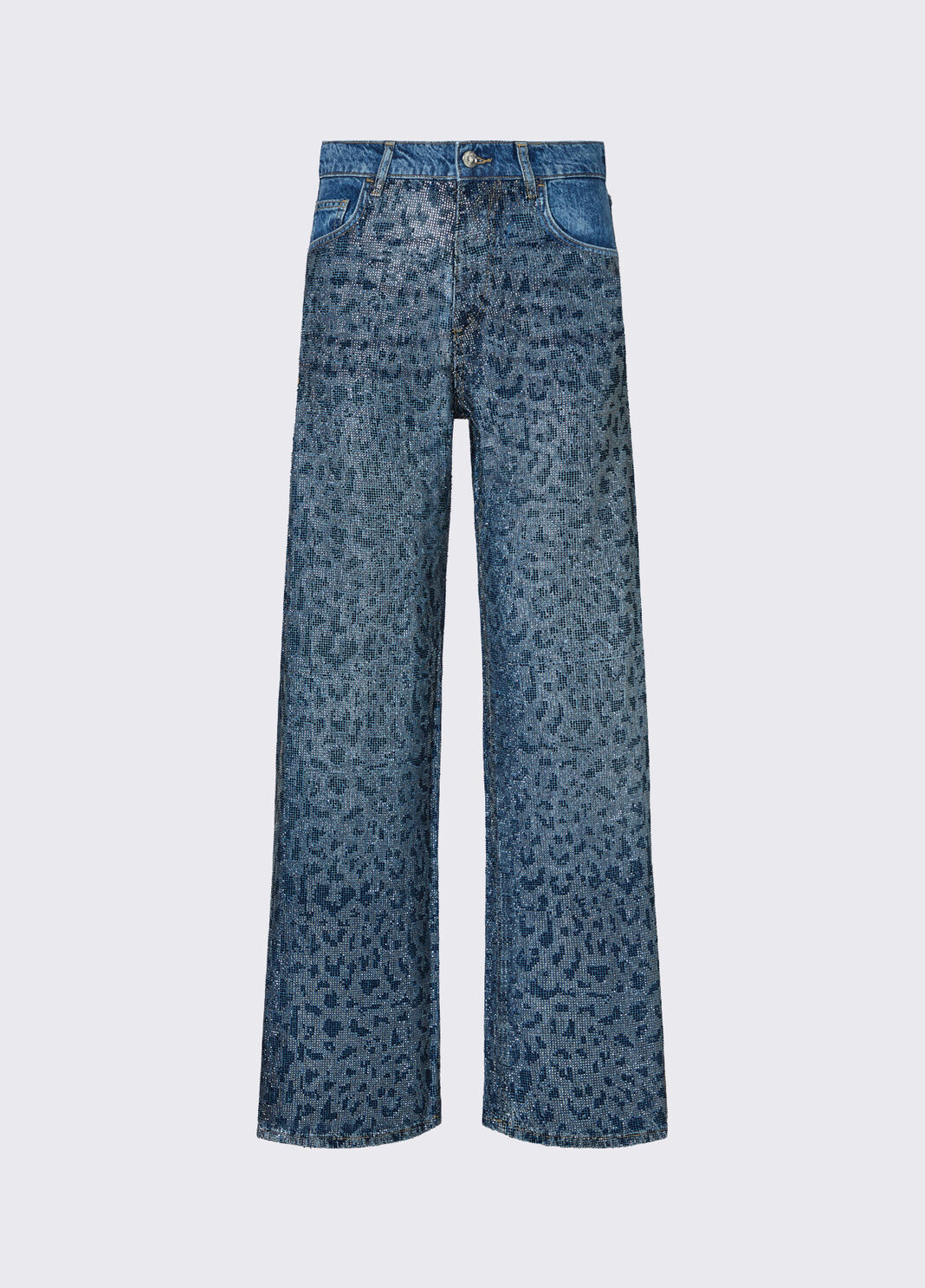 Jeans rectos con strass animal denim azul Liu Jo - large image number 6