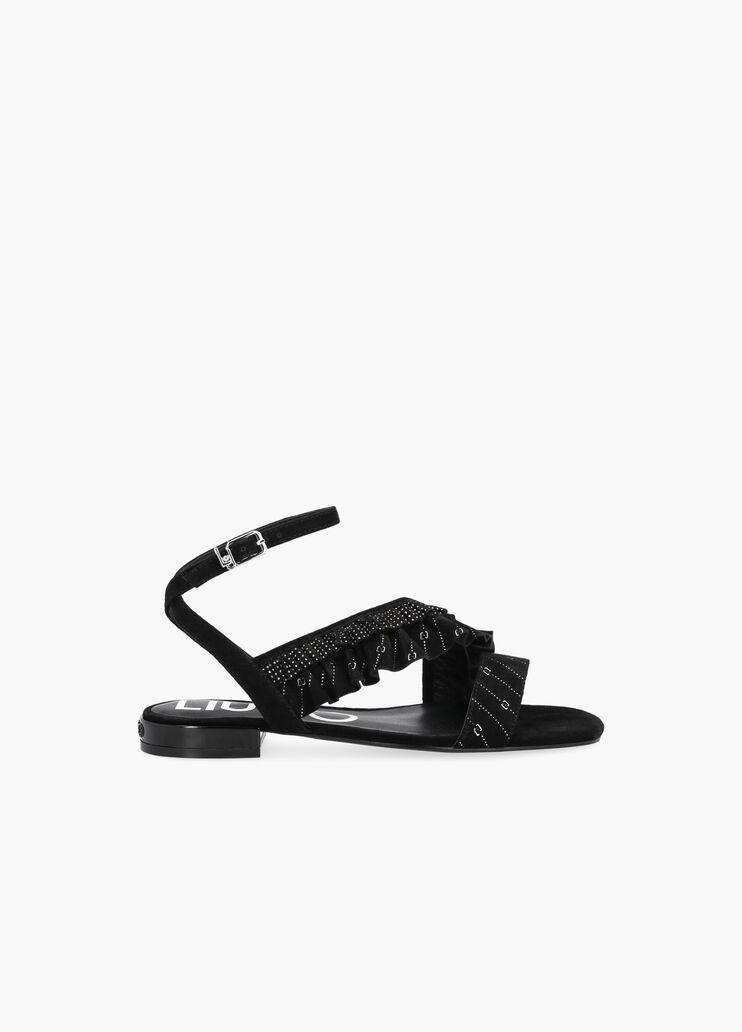 Flat sandals with ruffles black Liu Jo - large image number 0 Flat sandals with ruffles black Liu Jo - large image number 0