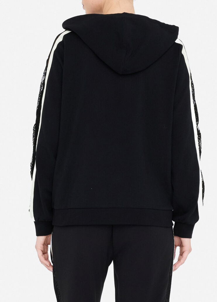 Sweatshirt aus Baumwolle mit Spitze Schwarz Liu Jo - medium