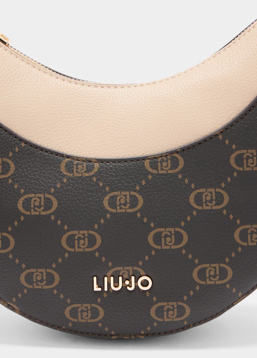 Borsa hobo media con logo beige Liu Jo - large image number 2