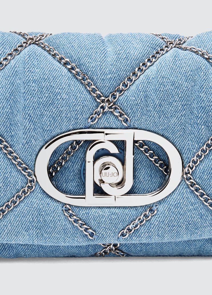 Small denim LaPuffy bag with chain detailing light denim Liu Jo - large image number 4 Small denim LaPuffy bag with chain detailing light denim Liu Jo - large image number 4