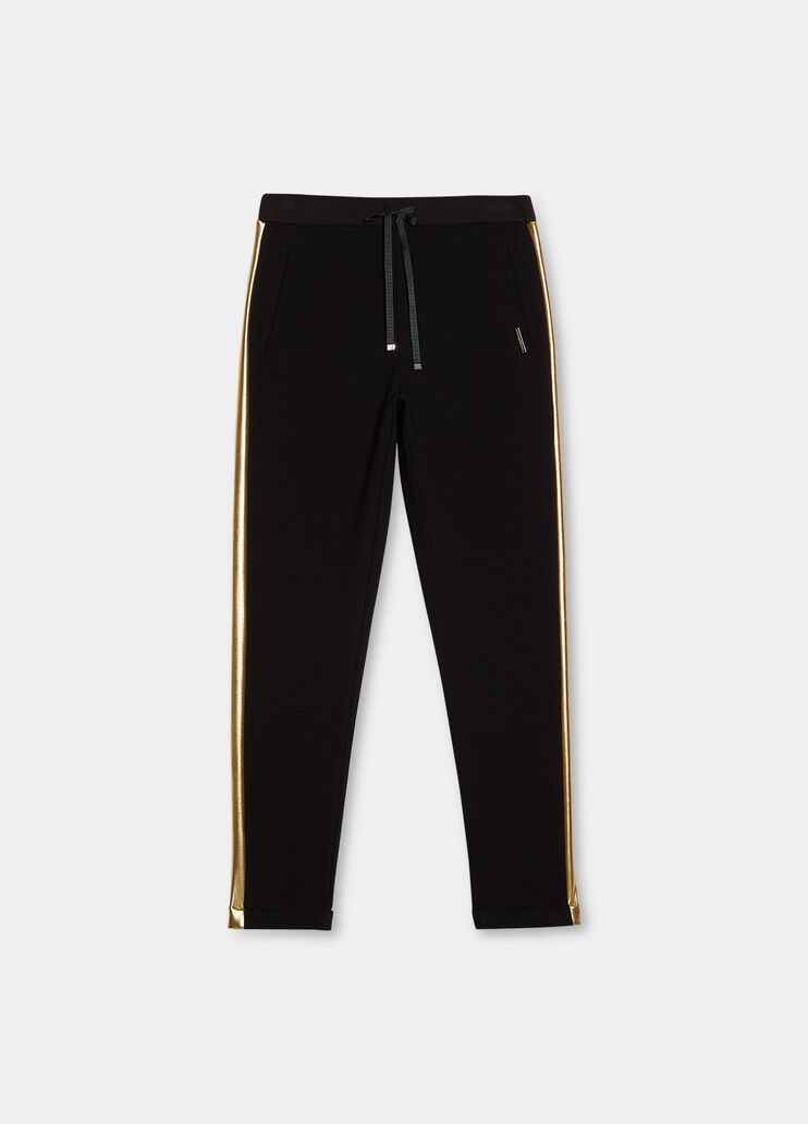 Pantalone con banda laminata nero Liu Jo - large image number 4