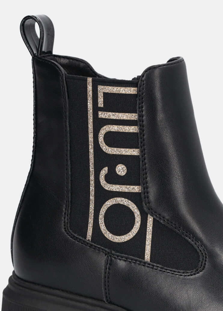 Ankle boots with glittery maxi-logo black Liu Jo - medium Ankle boots with glittery maxi-logo black Liu Jo - medium