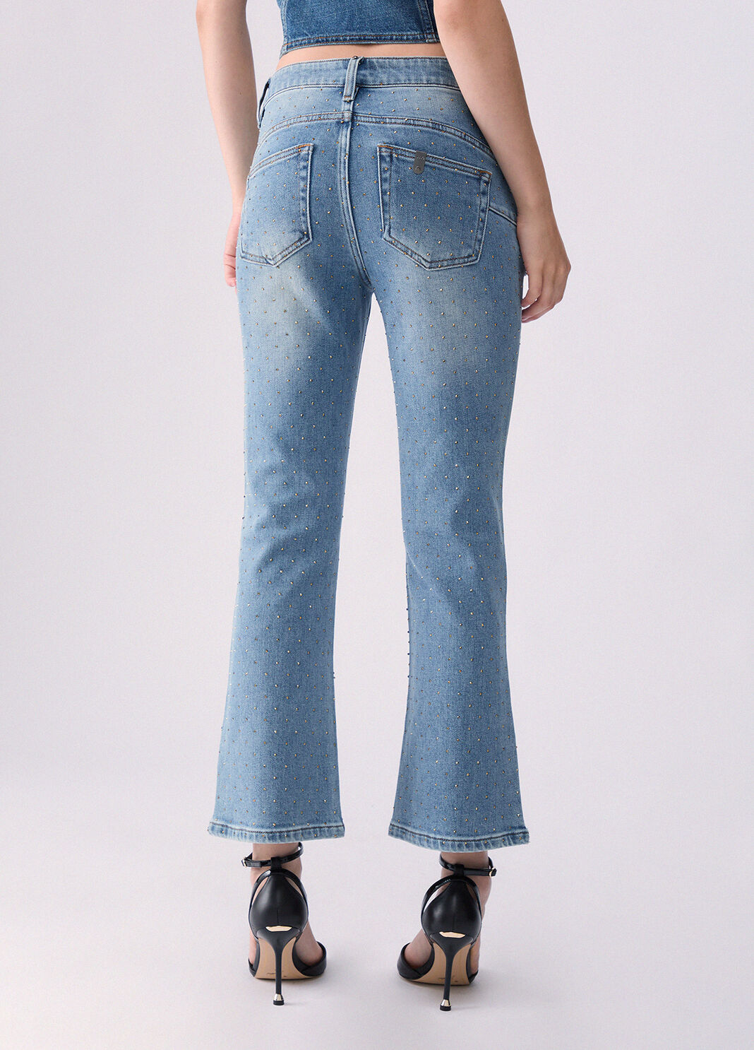 Bootcut jeans with rhinestones light denim Liu Jo - large image number 1