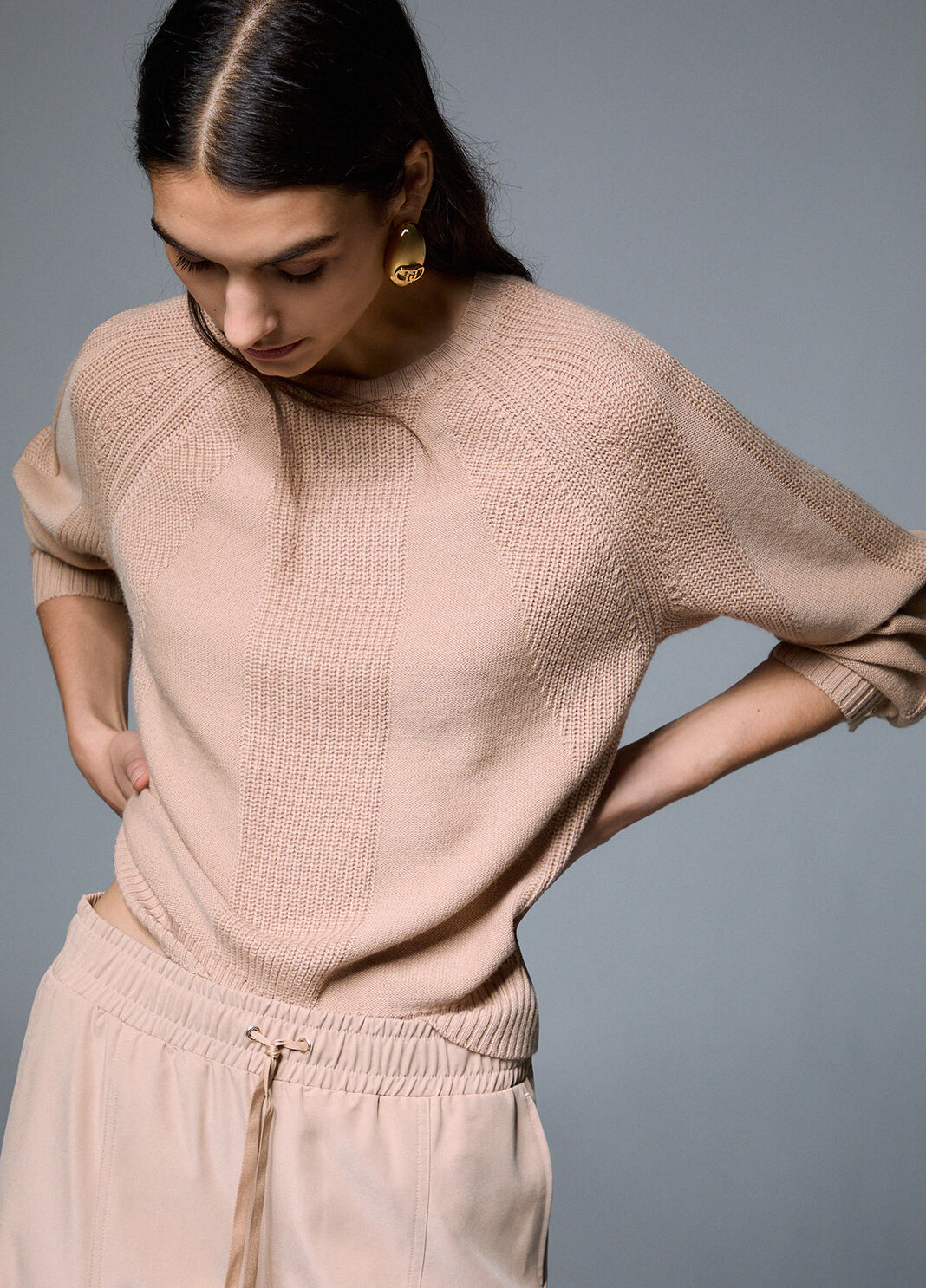 Wool-blend sweater with buttons beige Liu Jo - large image number 2