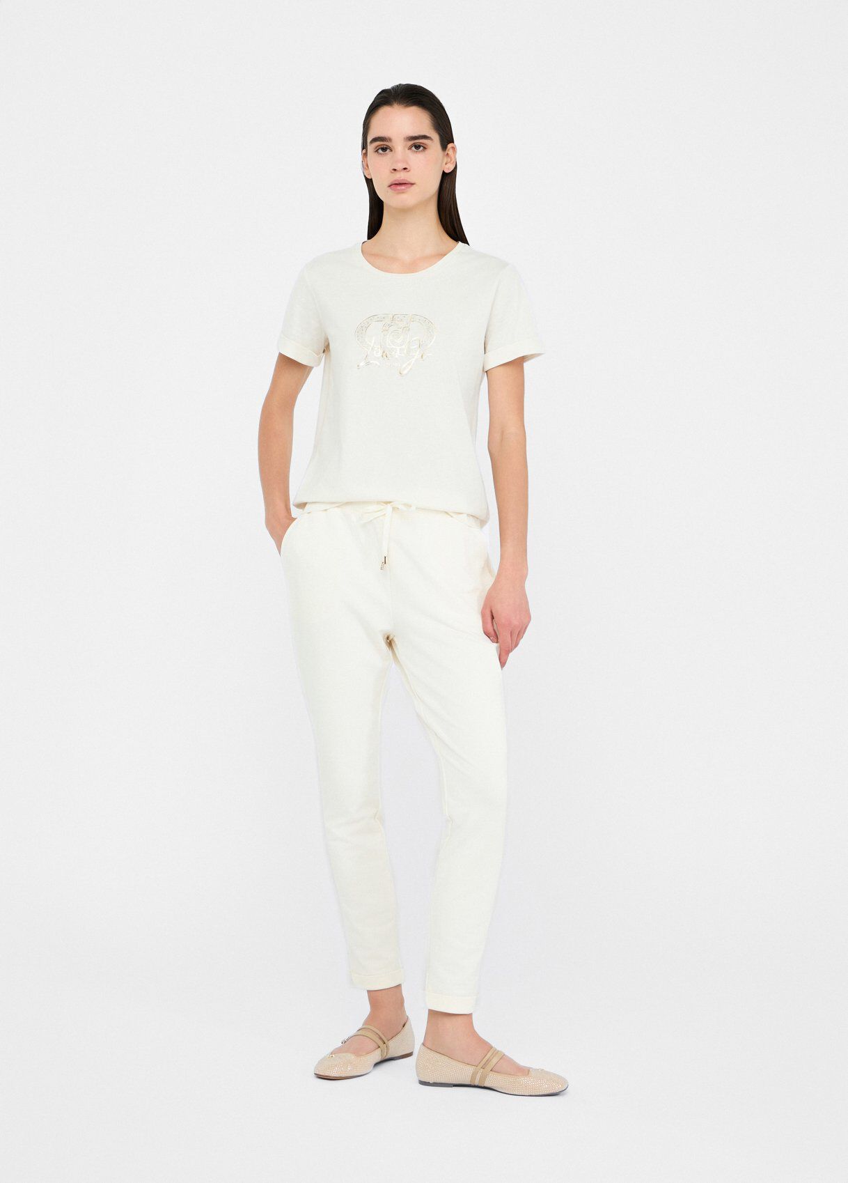 Fleece jogging pants colour milk white | Liu Jo