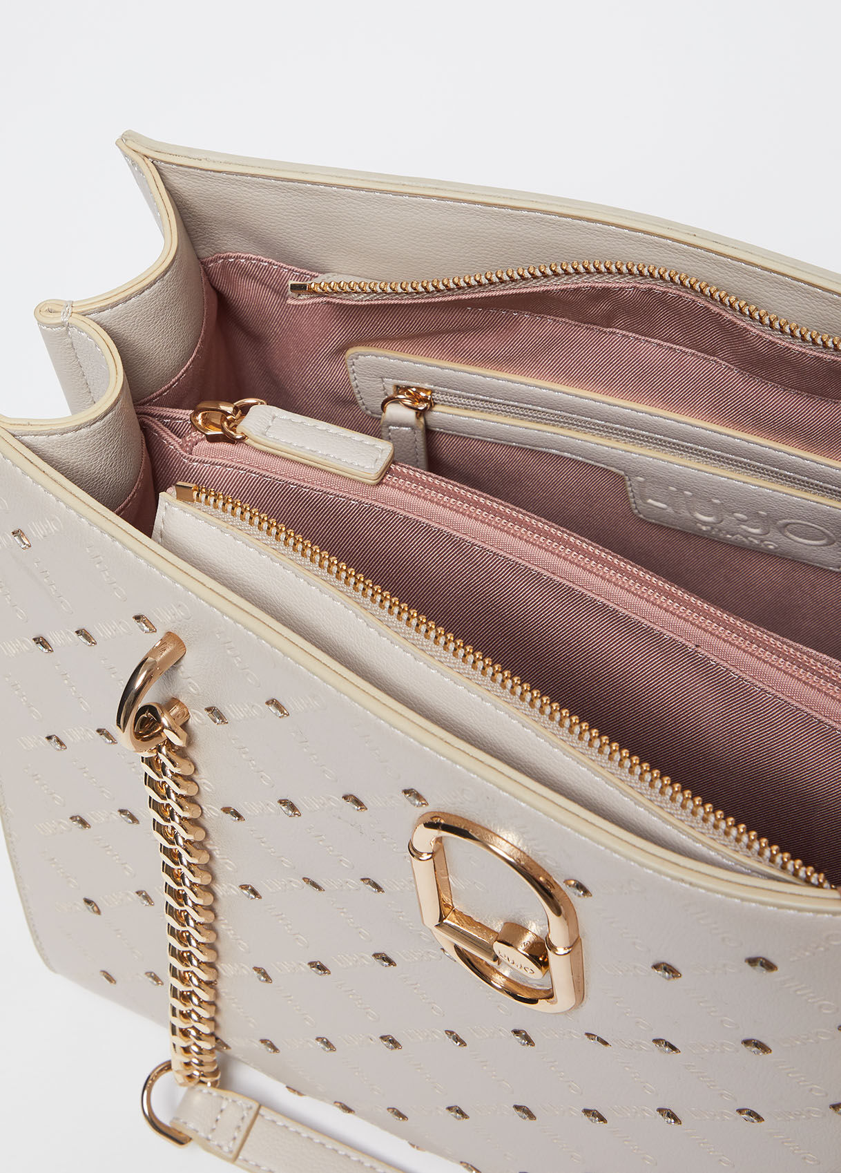 Borsa a spalla bianca con strass colore bianco latte Liu Jo