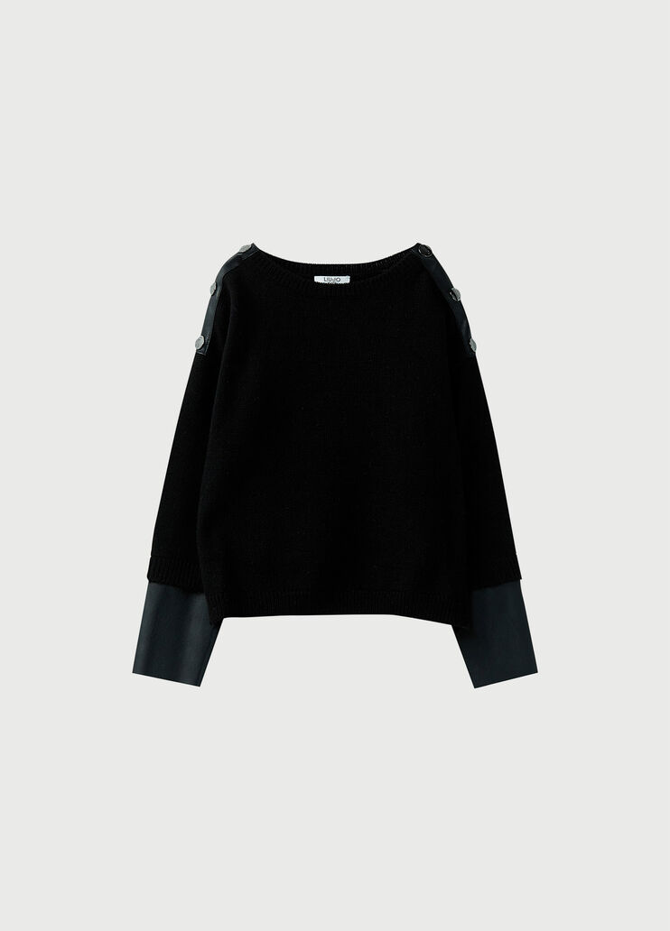 Jumper with jewel buttons Black Liu Jo - large image number 0