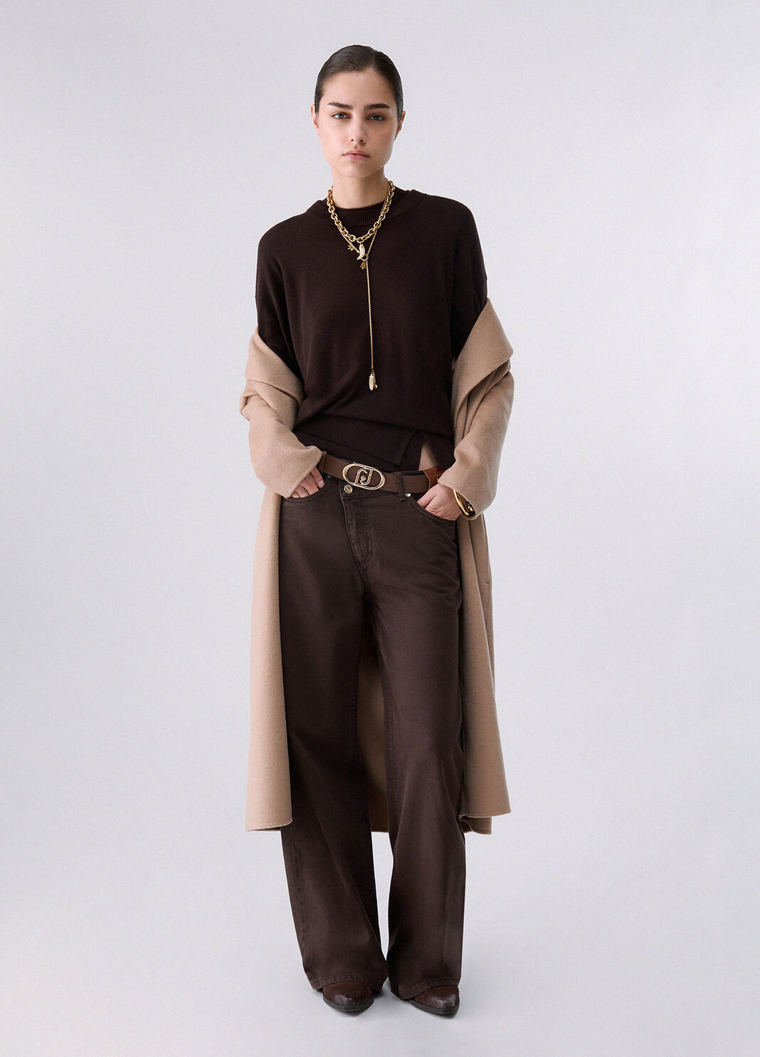 Wool Blend Sweater dark brown Liu Jo - large image number 5