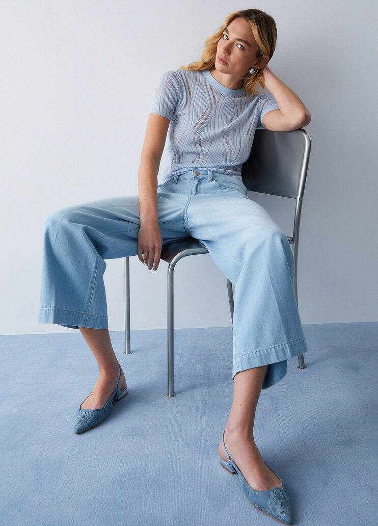 Cropped flared jeans light denim Liu Jo - medium