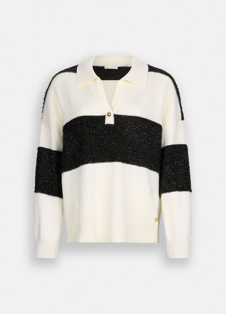 Striped wool polo white Liu Jo - large image number 6 Striped wool polo white Liu Jo - large image number 6