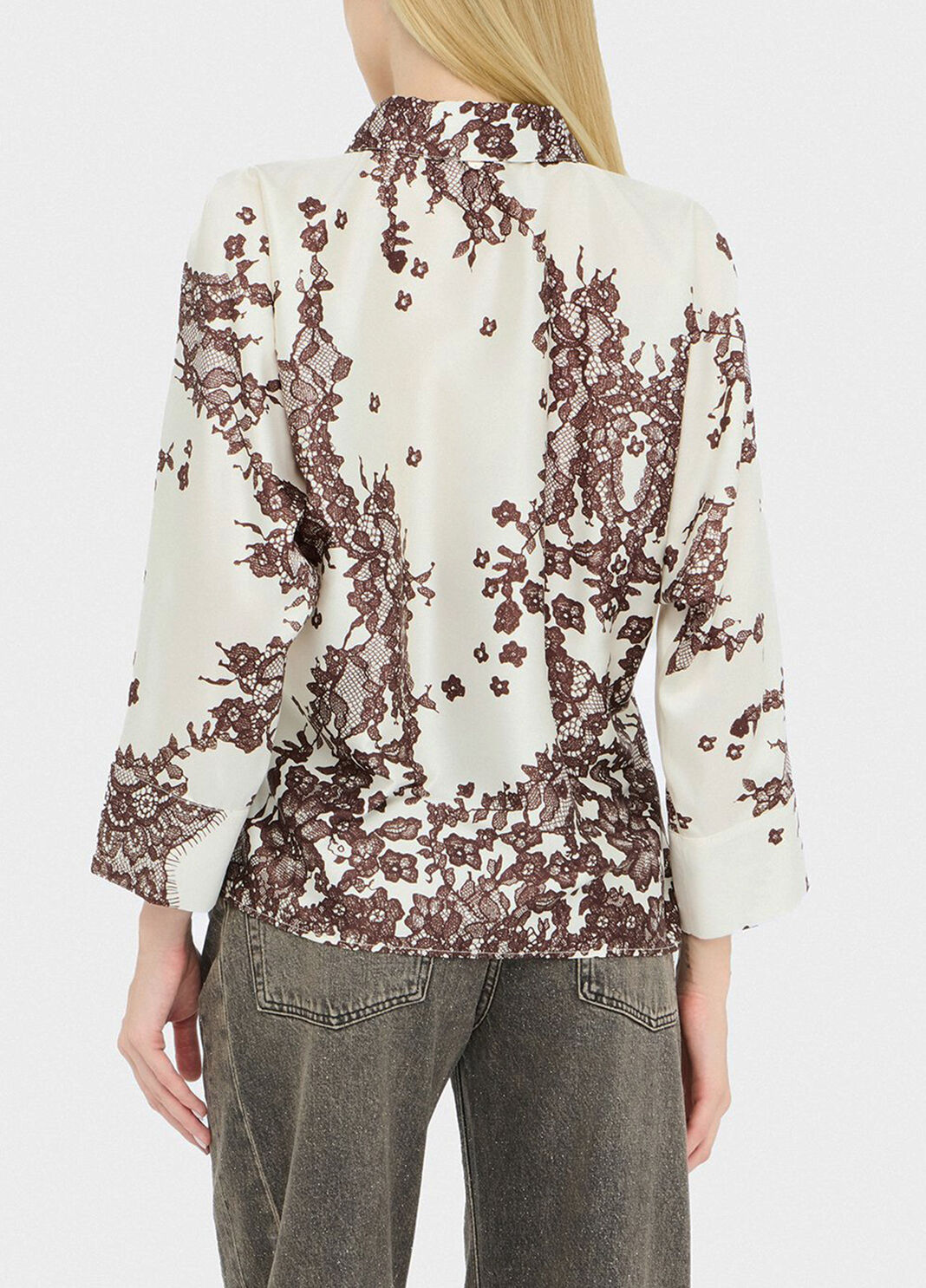 Hemdbluse aus bedrucktem Twill Braun Liu Jo - large image number 1