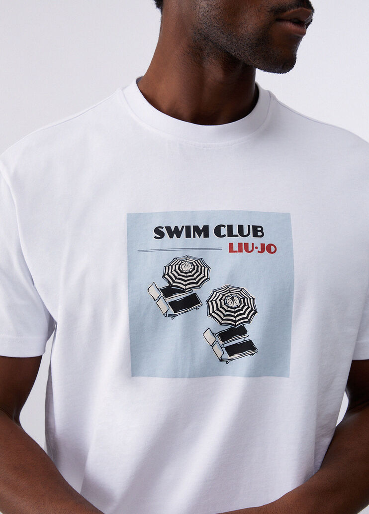 T-shirt with print white/umbrellas Liu Jo - medium