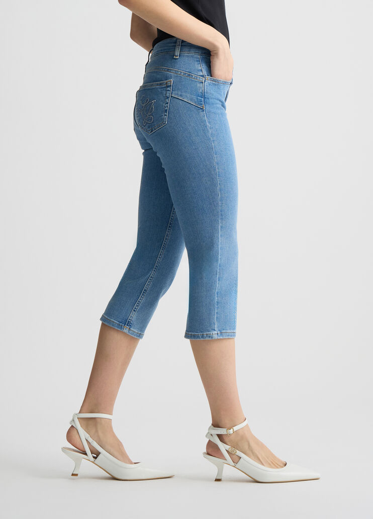 Calf-length jeans blue denim Liu Jo - large image number 3 Calf-length jeans blue denim Liu Jo - large image number 3