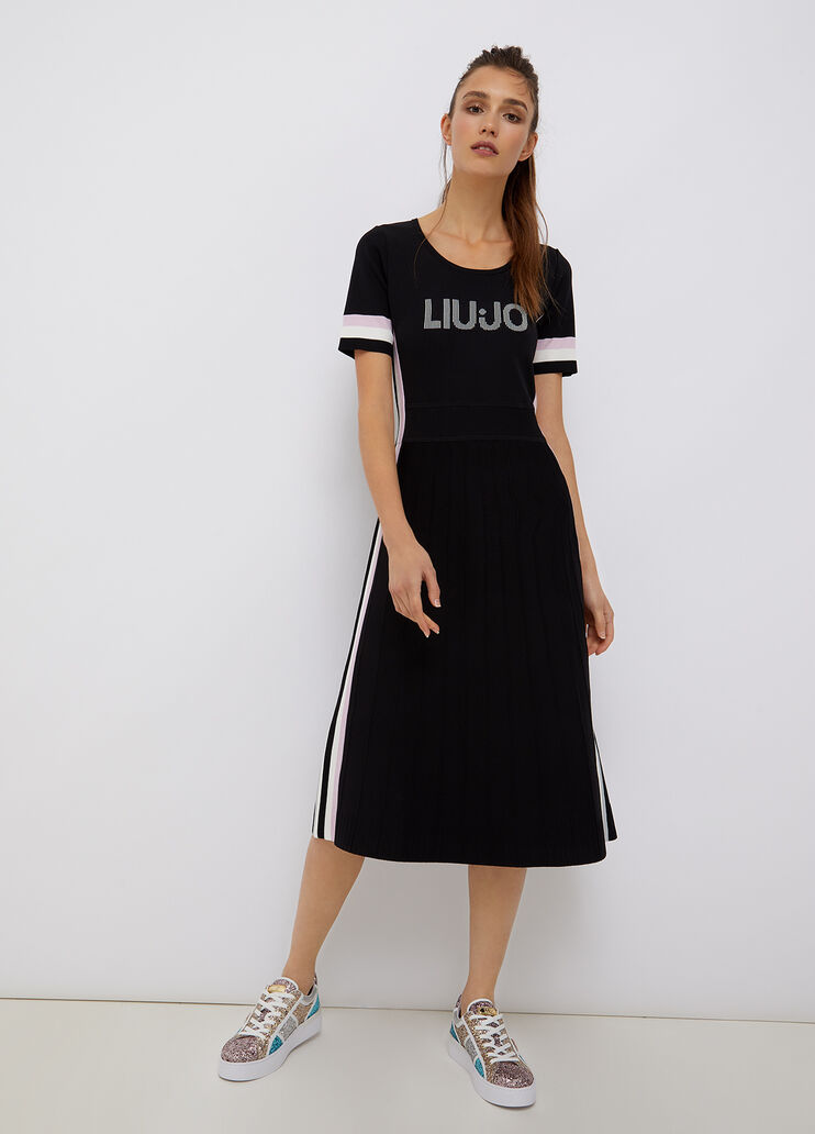 Экологичное платье с логотипом чёрный Liu Jo - large image number 3