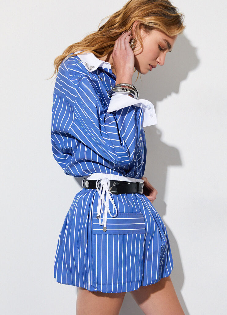 Miniskirt with maxi pockets striped blue Liu Jo - medium