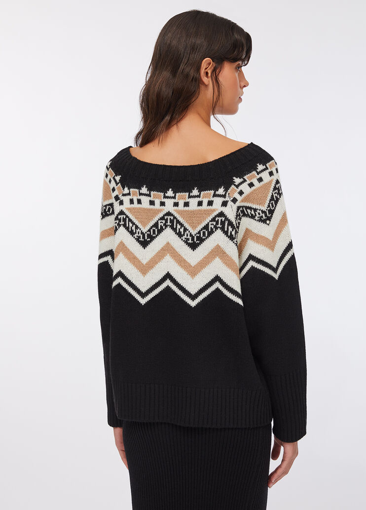 Maglia jacquard con applicazioni nero Liu Jo - large image number 1