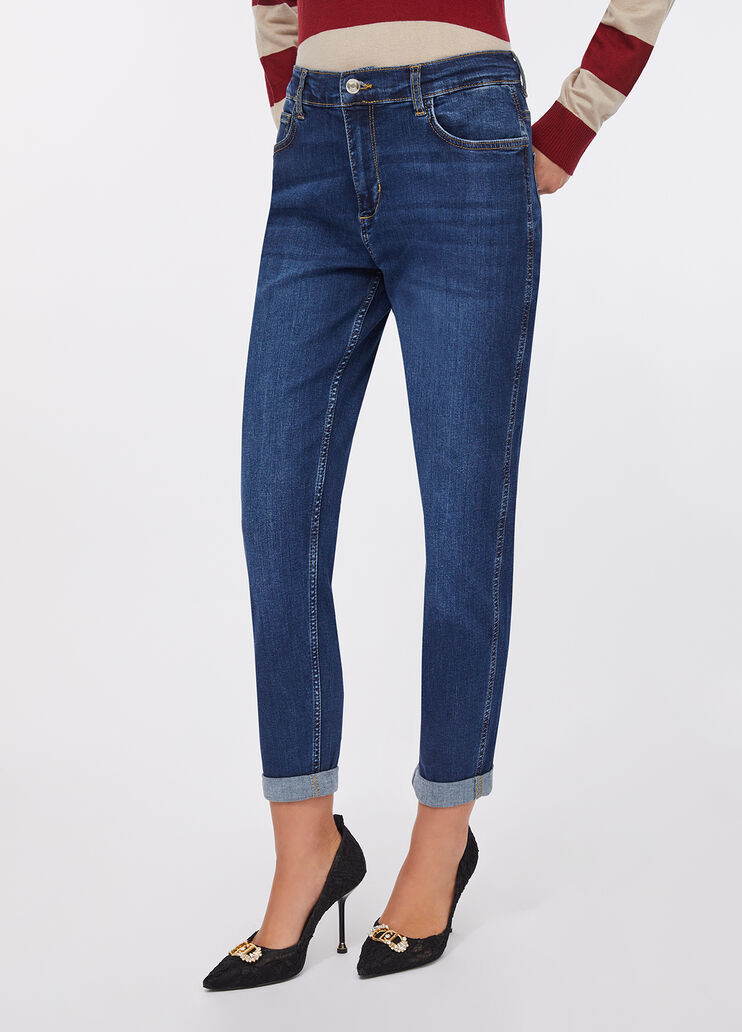 Jean carotte à taille haute denim bleu foncé Liu Jo - medium